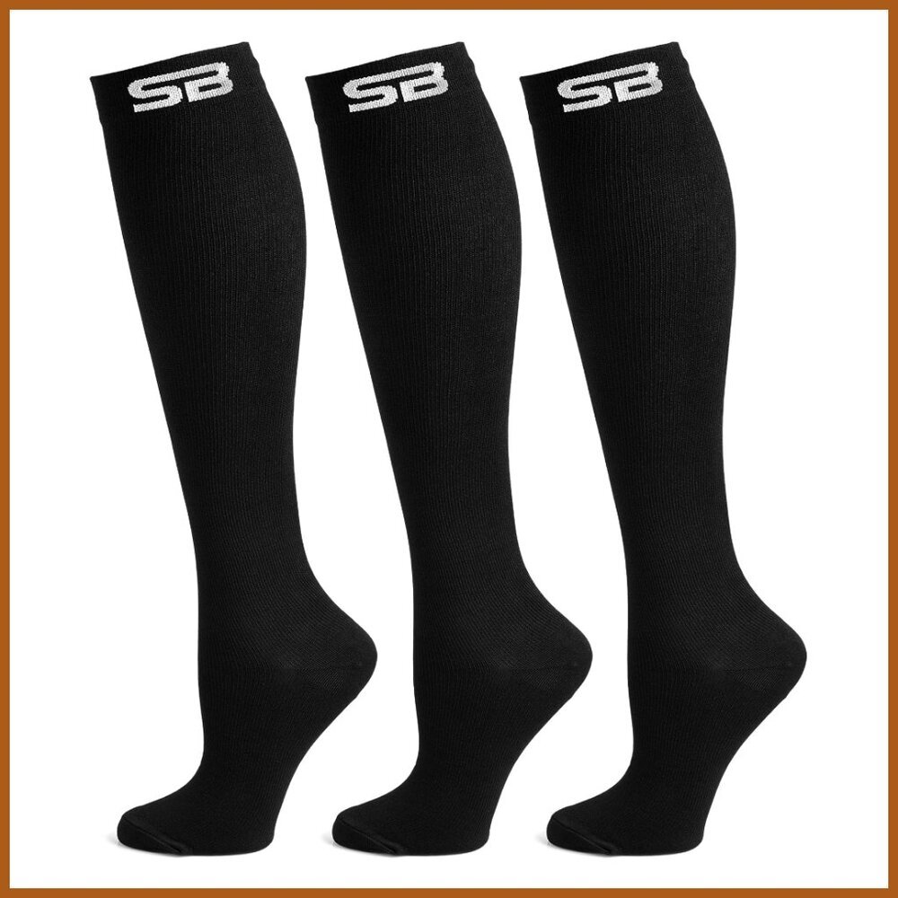 Compression Socks 3-Pair Pack for Women & Men 15-20mmHg All Day Wear